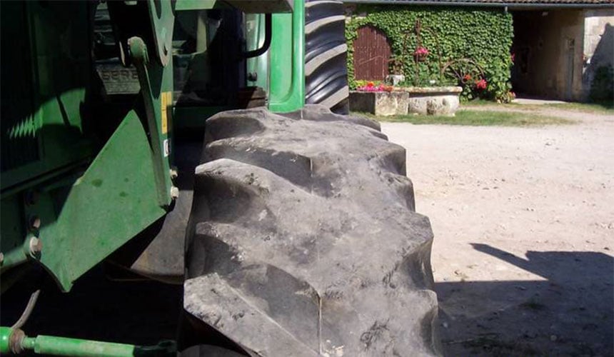 Agricultural tyre wear linked to positive camber