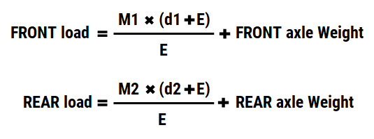 Formula to calculate the weight for each axle