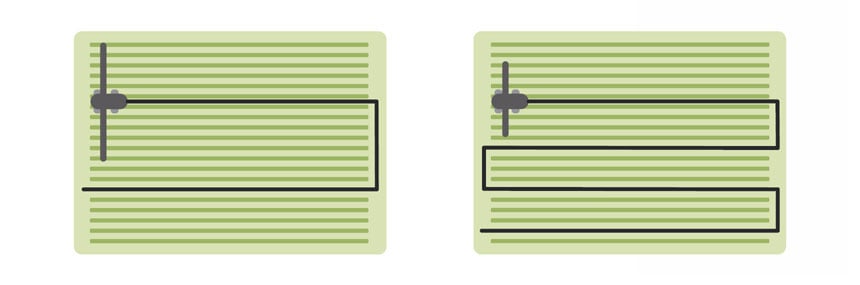 A long boom allows you to cover the field in half the time