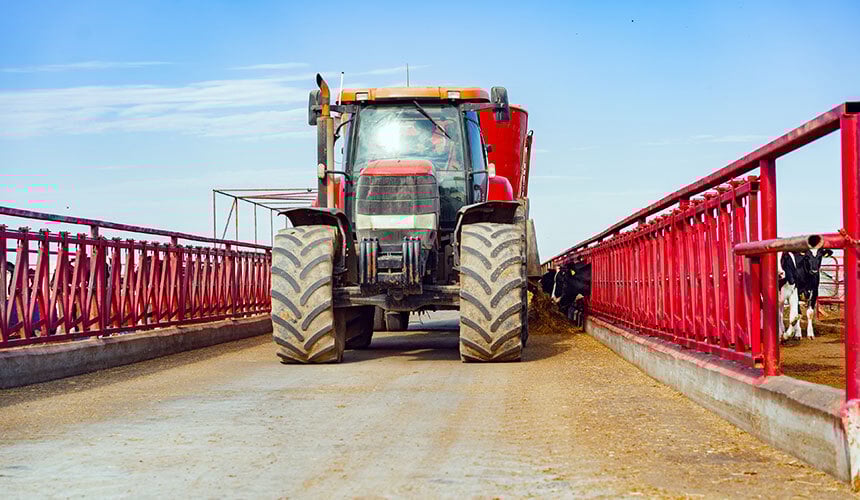 Agricultural tyres for regular work on hard surfaces in mixed polycropping-livestock farming