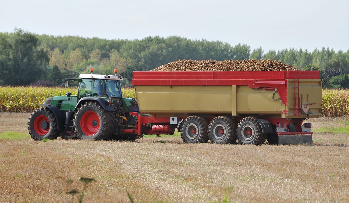 Overloaded tractor tyres