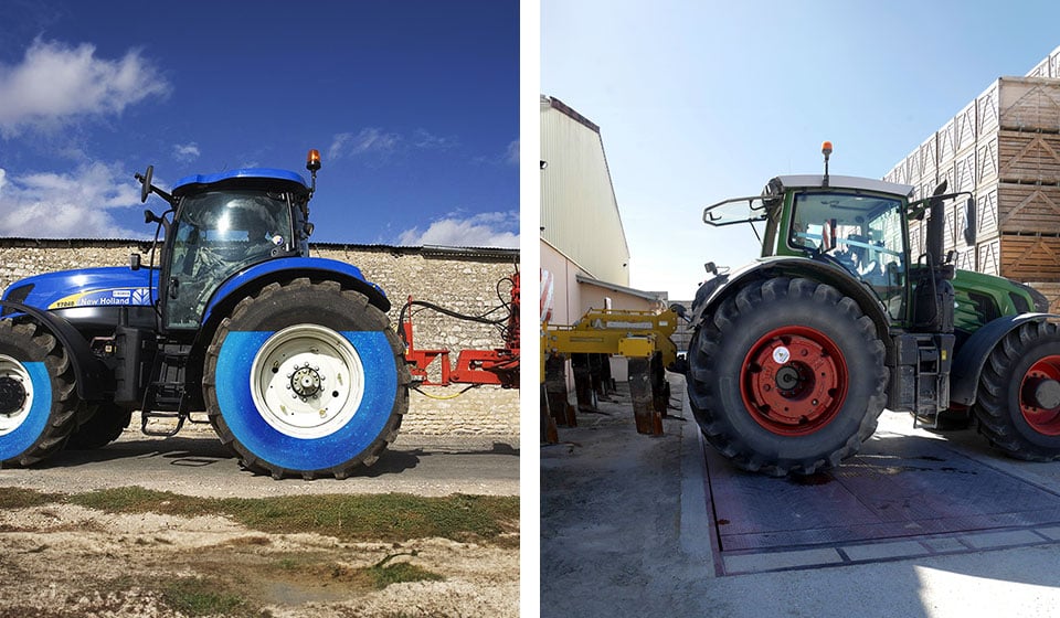 Water ballast vs wheel weights for agricultural tyres
