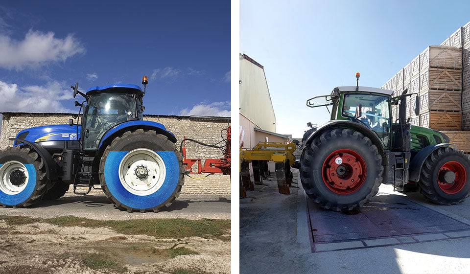 Water ballast vs wheel weights for agricultural tyres